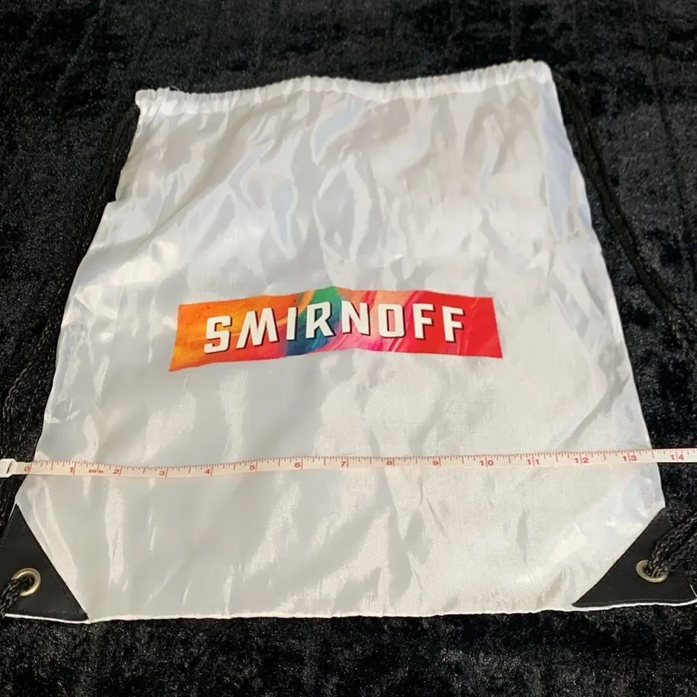 White Smirnoff Vodka Drawstring Cinch Backpack